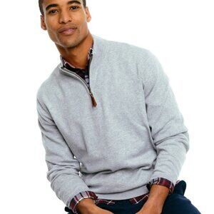 NWT Southern Tide Jade Croaker Quarter Zip Sweater Grey Men's 2XL MSRP $125